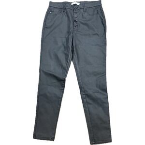 Kancan Womens Black Coated High Rise Skinny Jeans‎ Exposed Button Fly KC6341ABK
